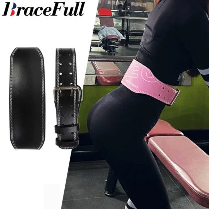 1pc Leather Weight Lifting Belt – Gym Strength Training for Men & Women